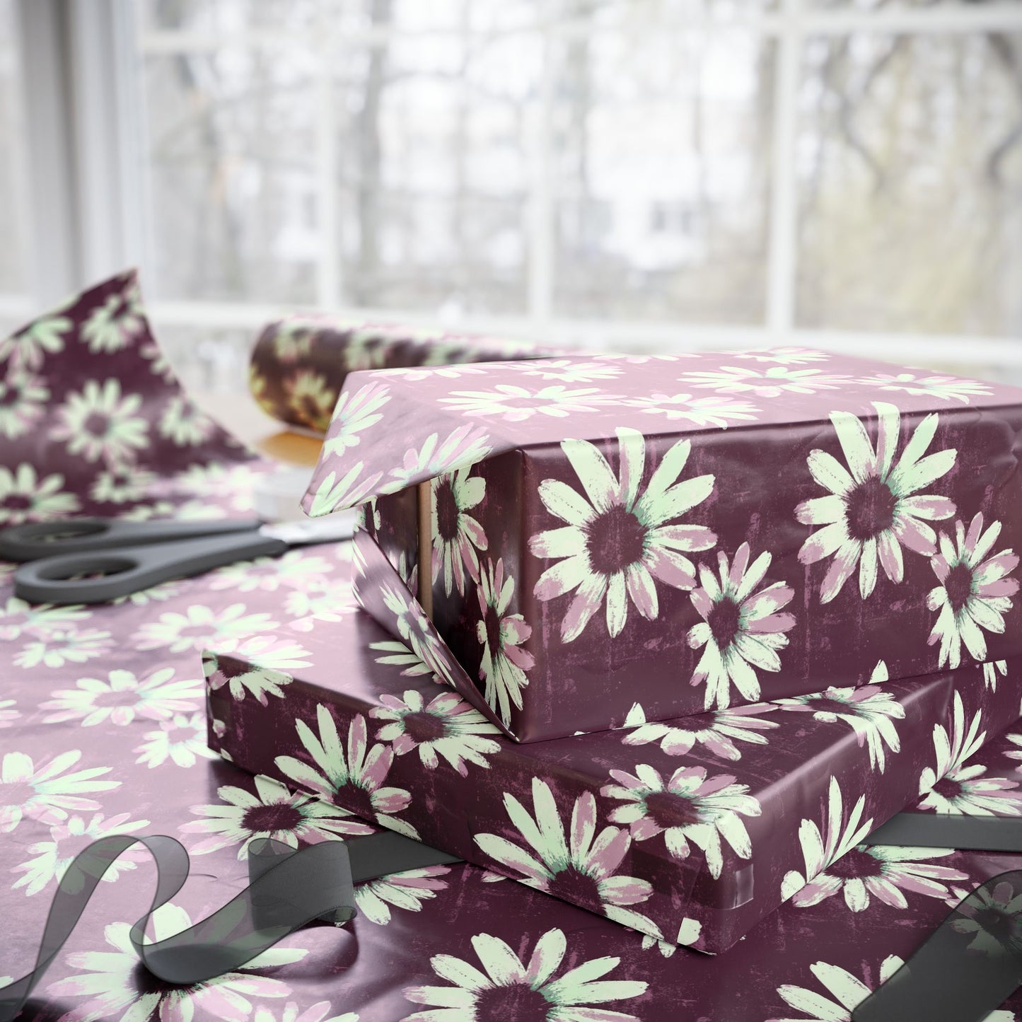 Purple Tide Petals Wrapping Paper