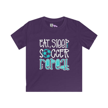 Eat, Sleep, Soccer Repeat Youth Softstyle Tee