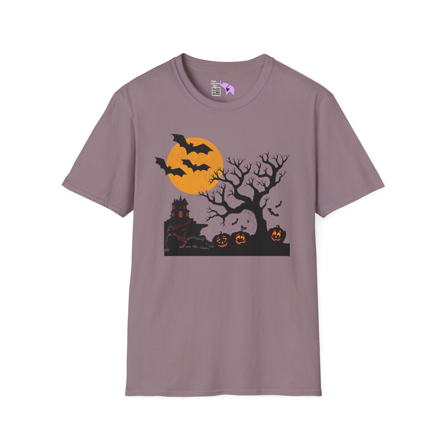 Spooky House & Graveyard Adult T-shirt