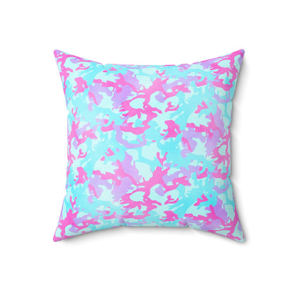 Cotton Candy Camo Throw Pillow