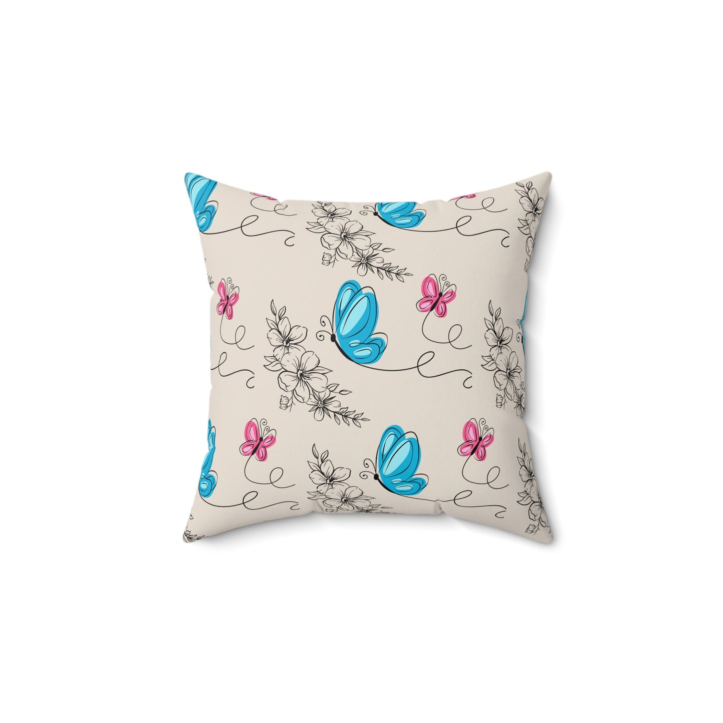 Butterfly Doodles Throw Pillow