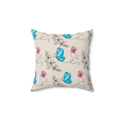 Butterfly Doodles Throw Pillow