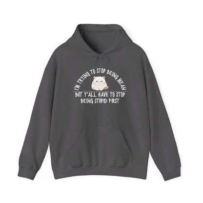 I'm Trying To Stop Being Mean... Heavy Blend™ Hooded Sweatshirt