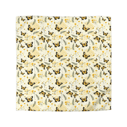 Sunlit Butterfly Bloom Microfiber Duvet Cover