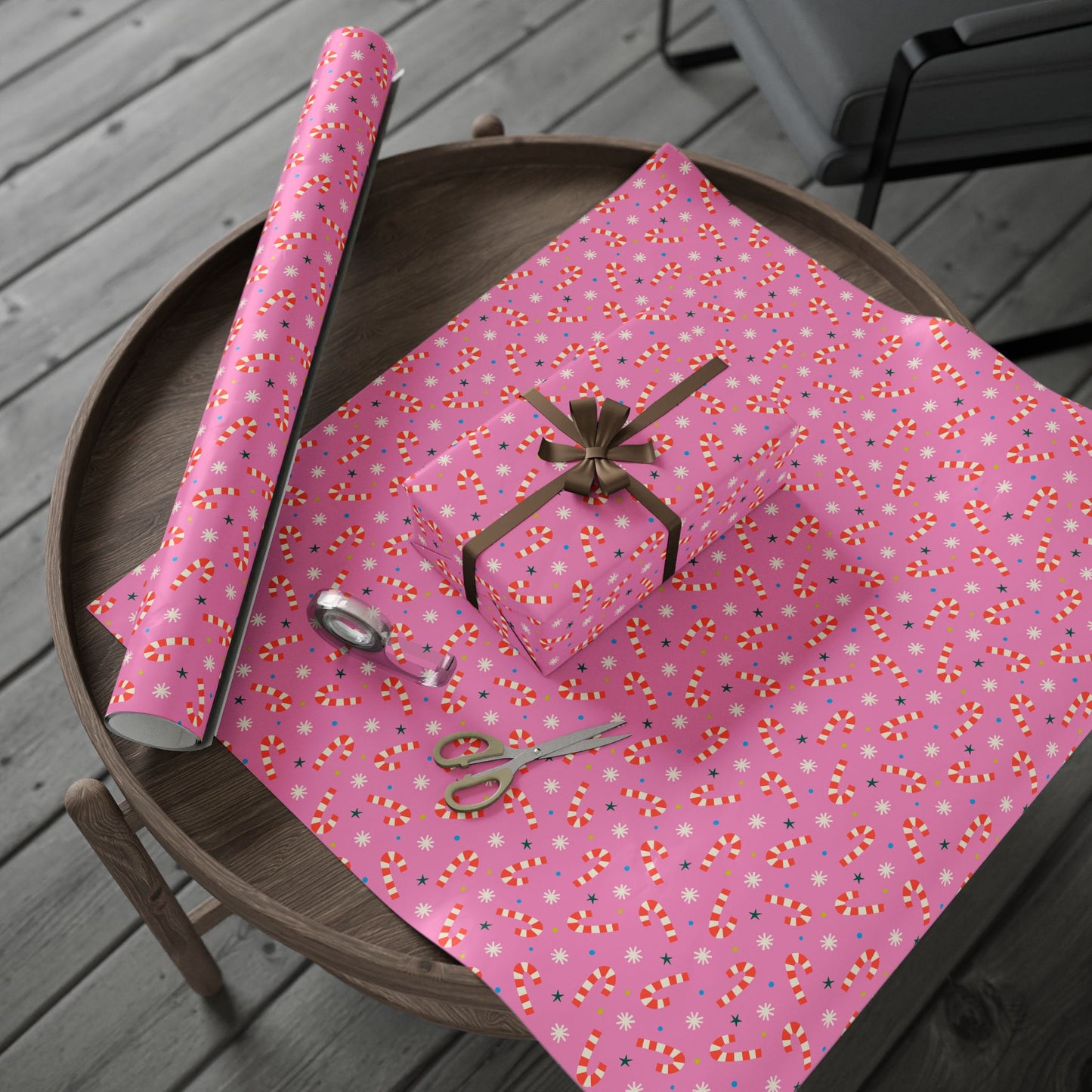 Peppermint Wishes Wrapping Paper