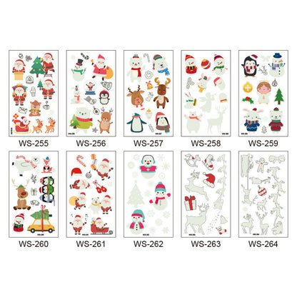 Christmas-themed Santa Claus Glow In The Dark Temporary Tattoos