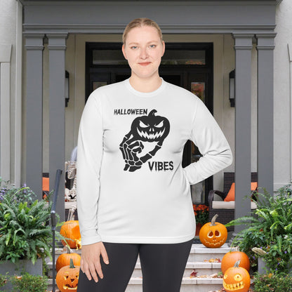 Pumpkin Halloween Vibes Adult Long Sleeve Tee
