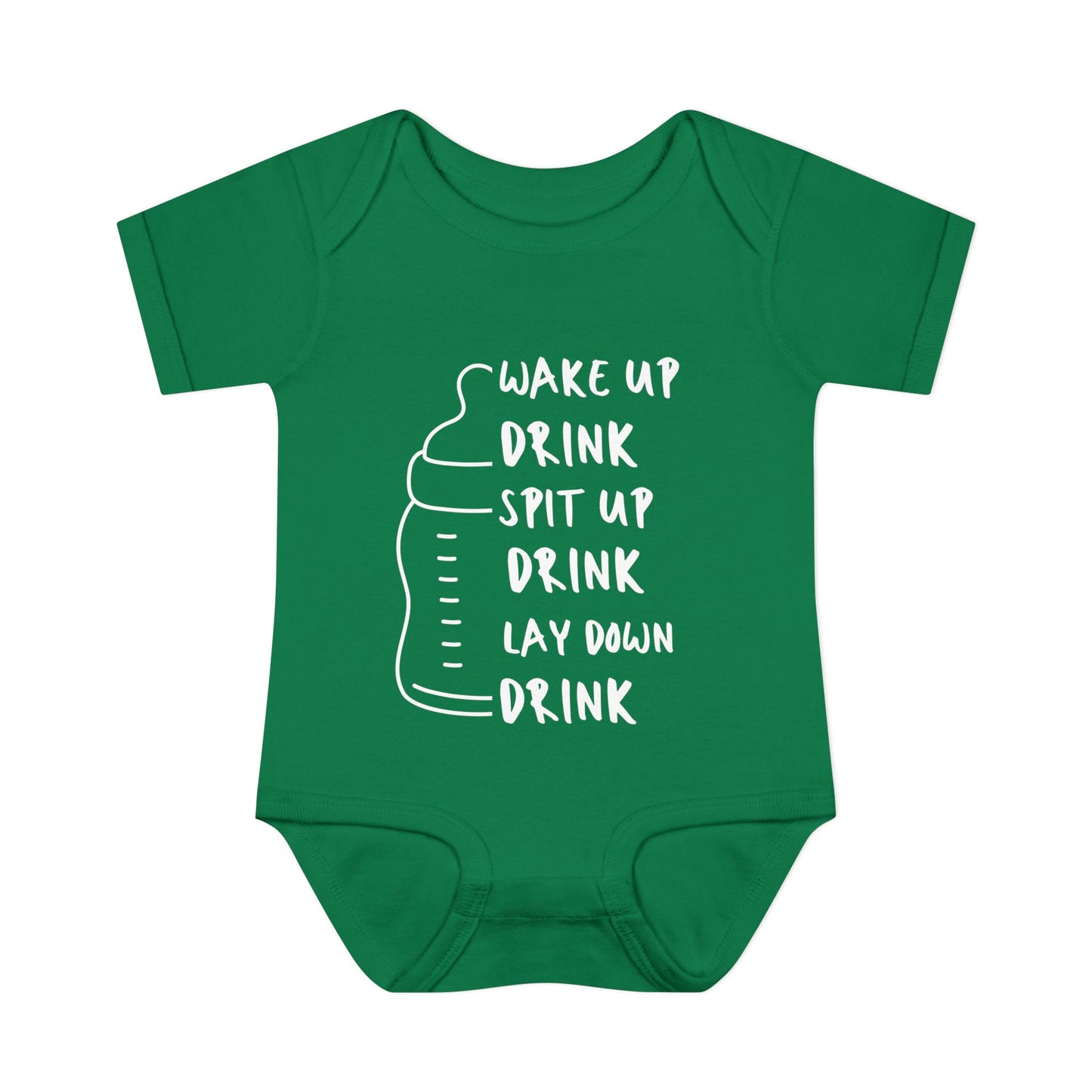 Wake Up Spit Up Lay Down Drink Infant Baby Rib Bodysuit