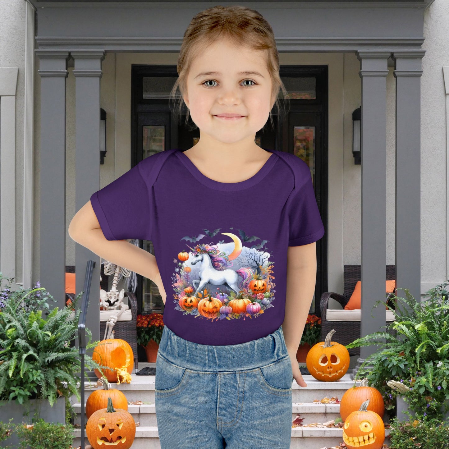 Halloween Unicorn Infant Baby Rib Bodysuit