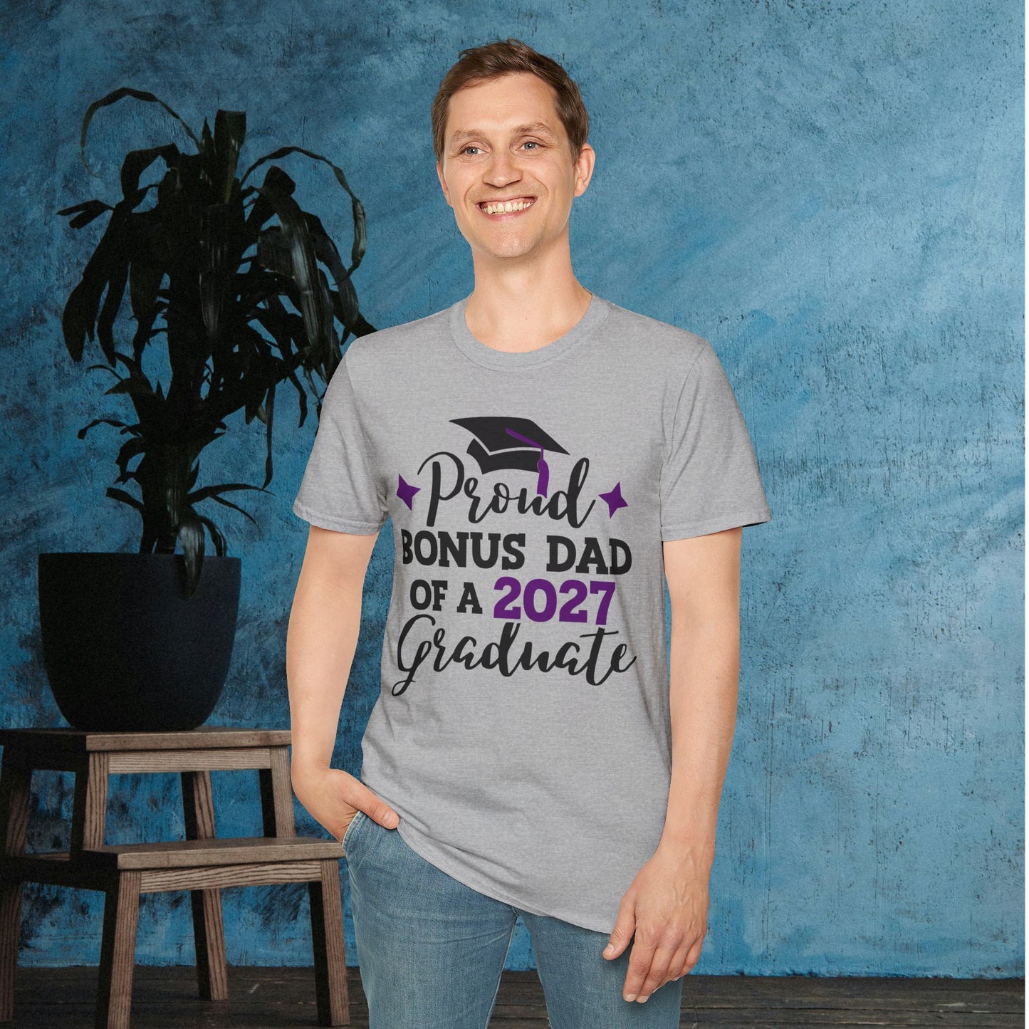 Proud Bonus Dad of a 2027 Graduate Adult T-shirt