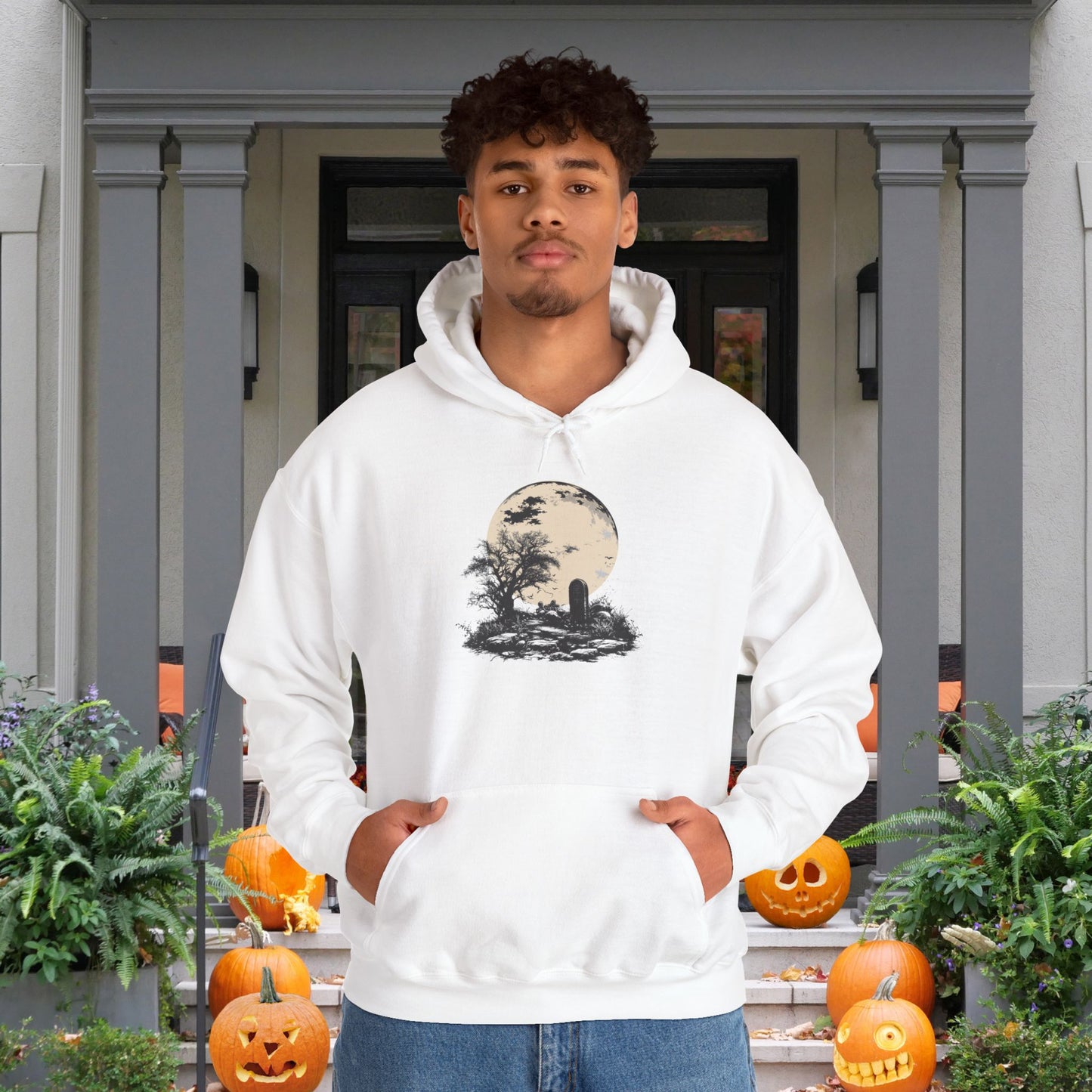 Halloween Spooky Grave Heavy Blend™ Hooded Sweatshirt