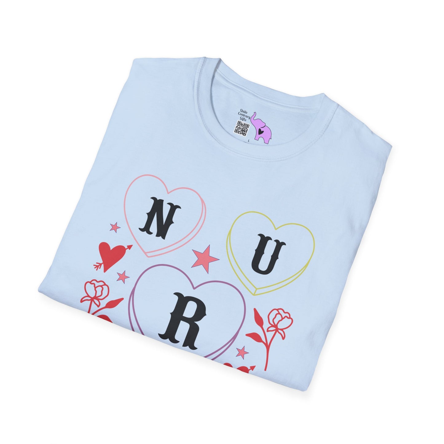 ""Nurse Candy Hearts Adult T-shirt