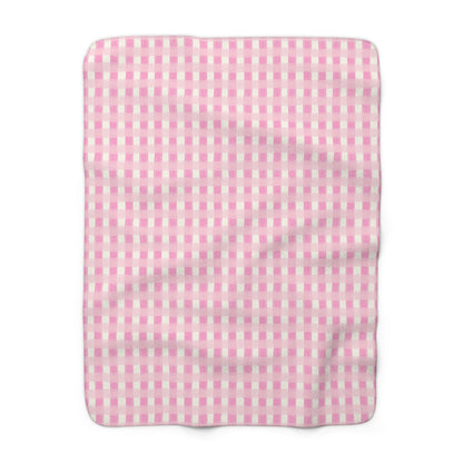 Dreamy Rose Gingham Fleece Blanket