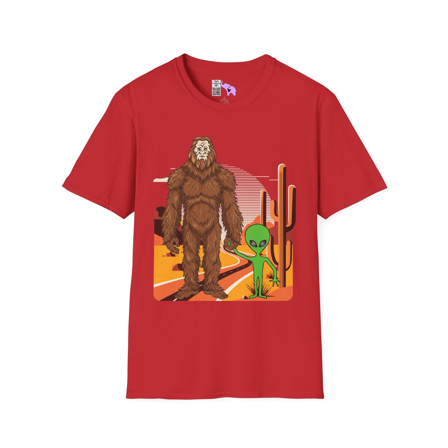 Bigfoot & Alien Adult T-shirt