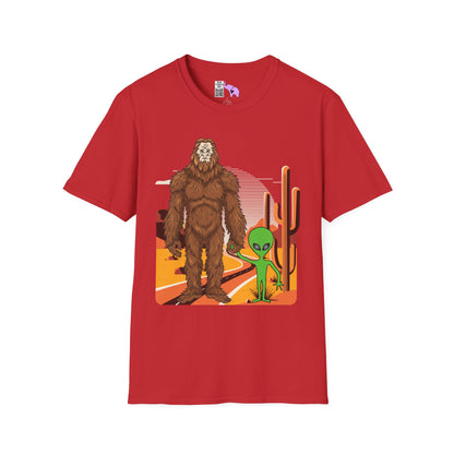 Bigfoot & Alien Adult T-shirt