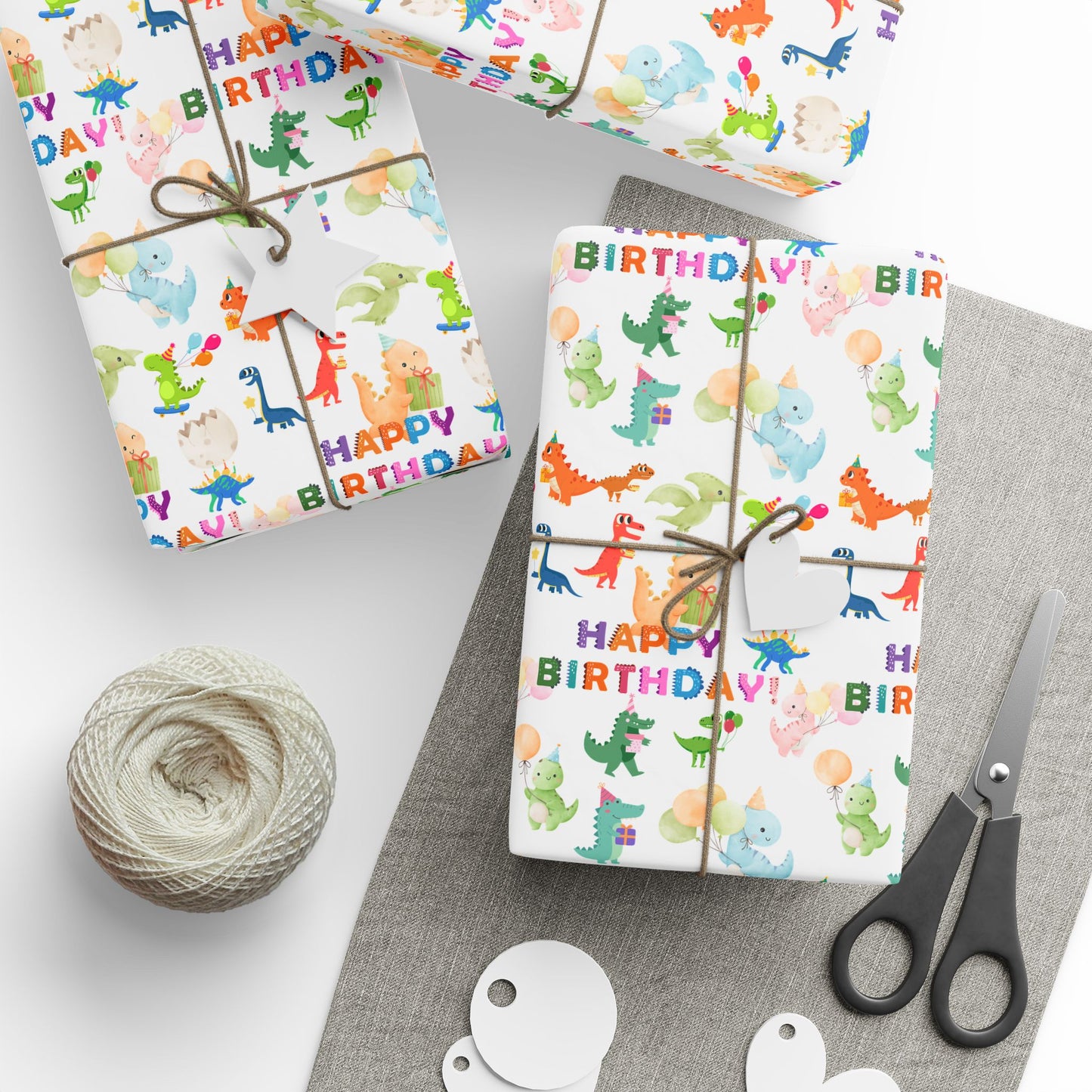 Happy Birthday Dinosaurs Wrapping Paper