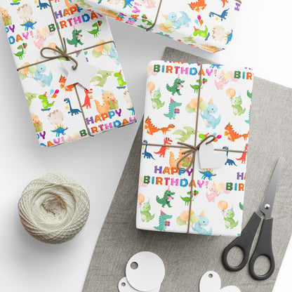Happy Birthday Dinosaurs Wrapping Paper