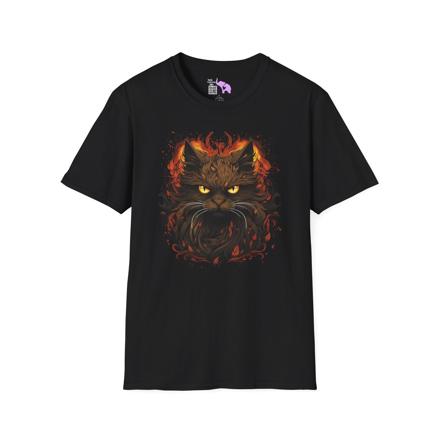 Creepy Black Cat 8 Adult T-shirt