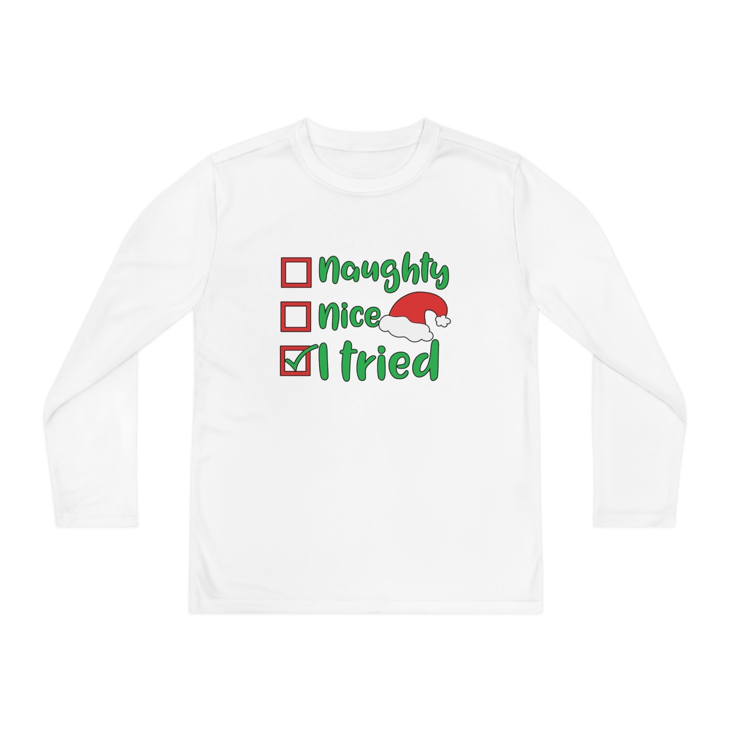 Naughty Nice I Tried Youth Long Sleeve Tee