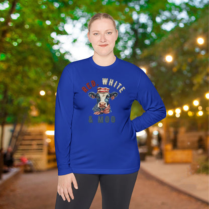 Red, White, & Moo Adult Long Sleeve Tee