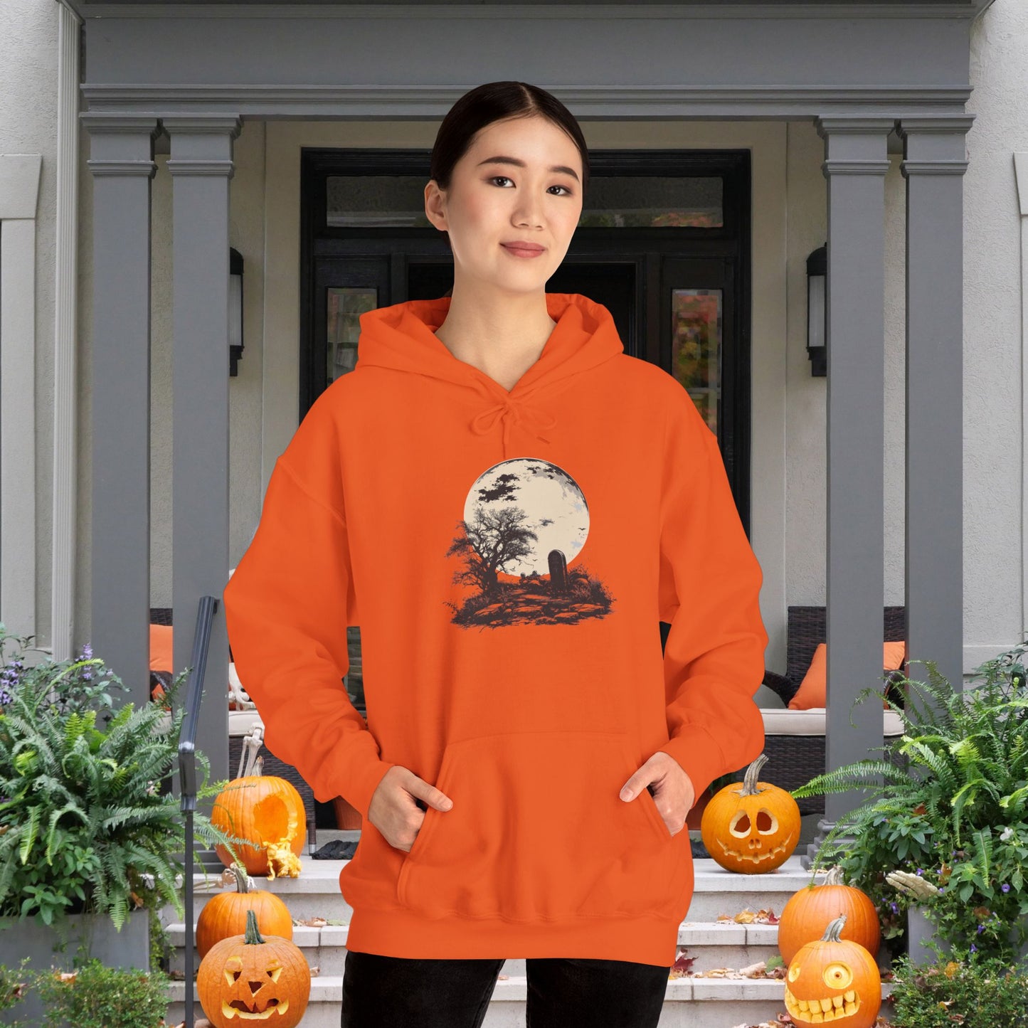 Halloween Spooky Grave Heavy Blend™ Hooded Sweatshirt
