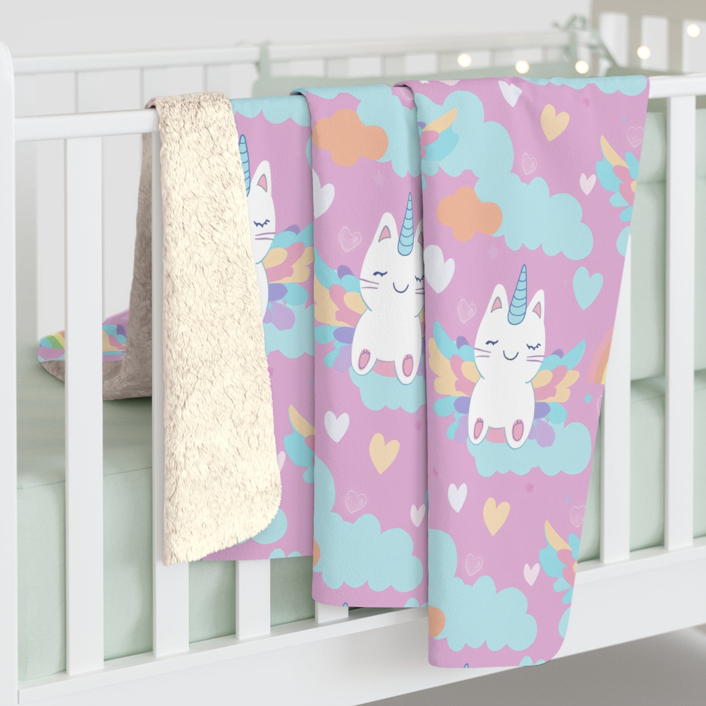 Rainbow Sky Riders Sherpa Fleece Blanket