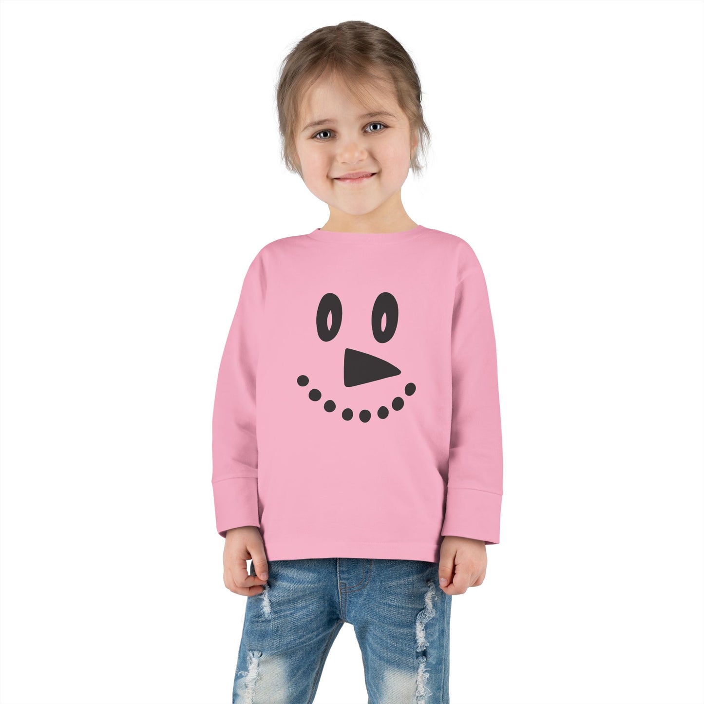 Snowman Face Toddler Long Sleeve Tee