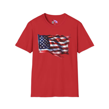 Distressed American Flag Adult T-shirt