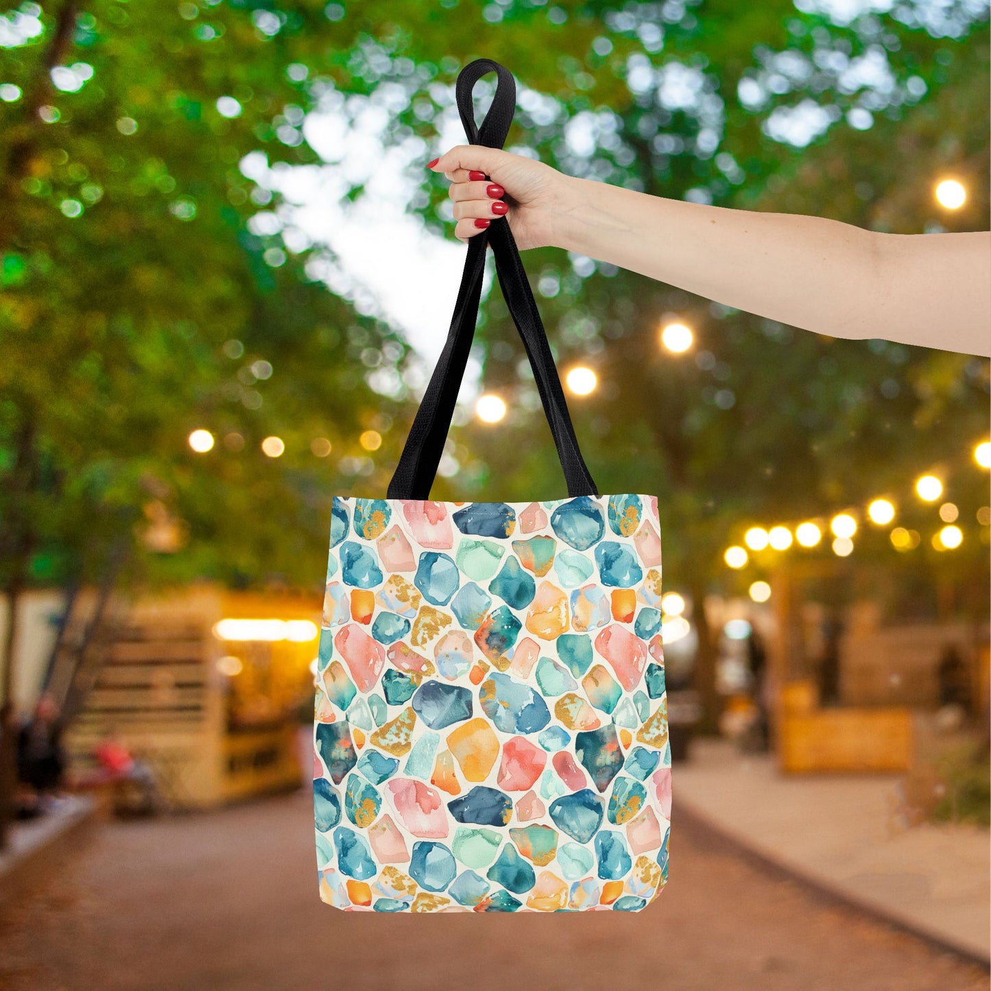 Ocean Pebble Drift Canvas Tote Bag