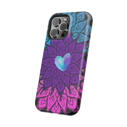 Colorful Mandala w/Heart MagSafe® Compatible Tough Case for iPhone