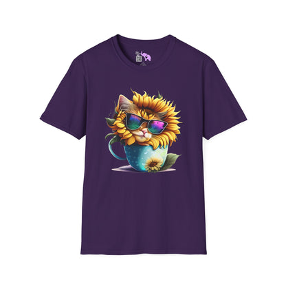 Cool Sunflower Kitten 1 Adult T-shirt