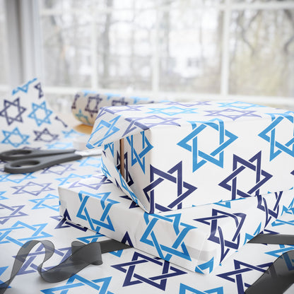 Star of David 2 Hanukkah Wrapping Paper