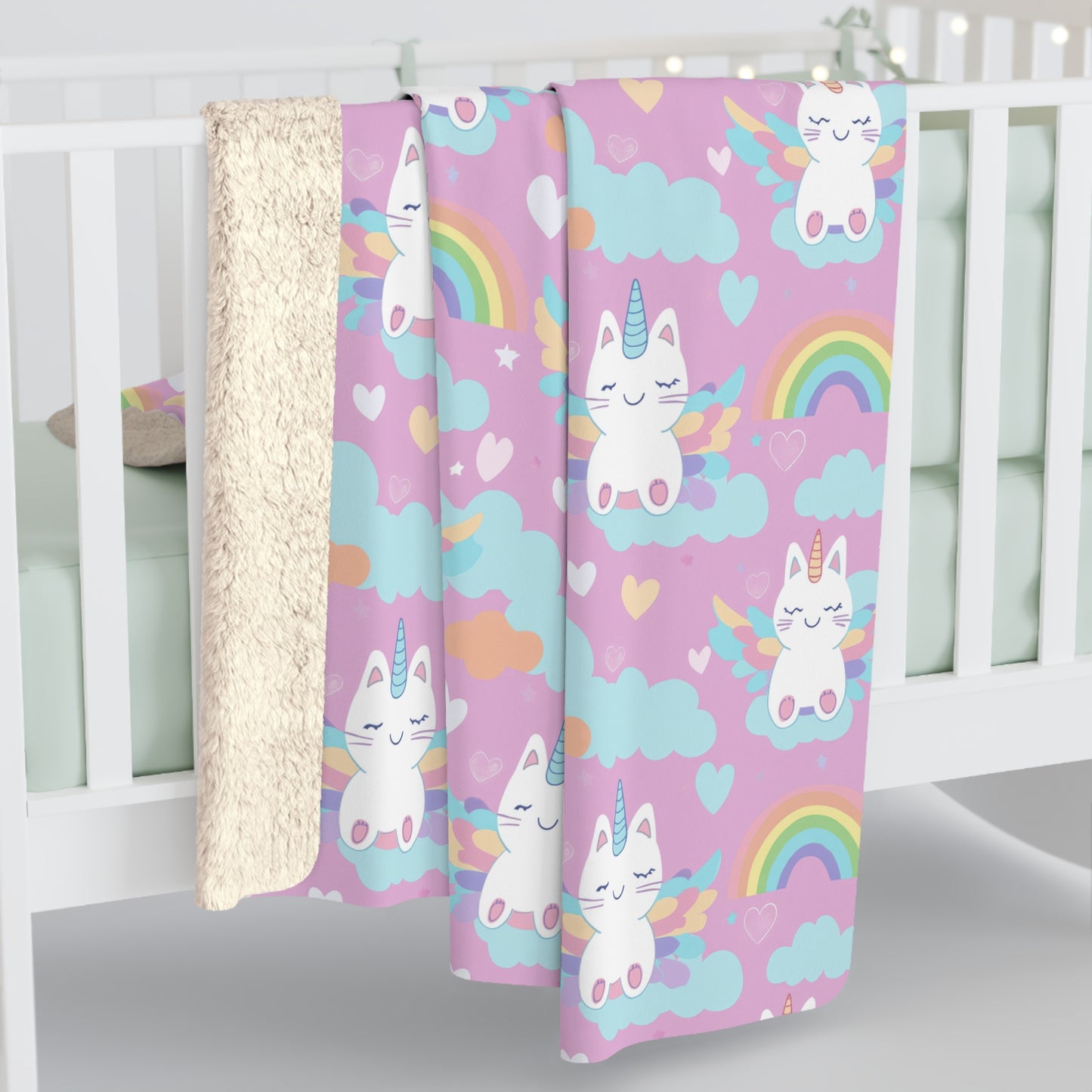 Rainbow Sky Riders Sherpa Fleece Blanket