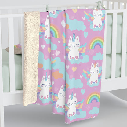 Rainbow Sky Riders Sherpa Fleece Blanket