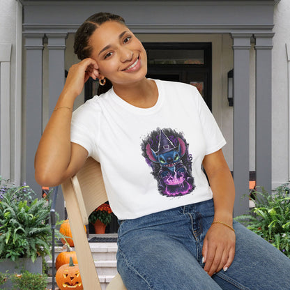 Halloween Stitch w/Purple Cauldron Adult T-shirt