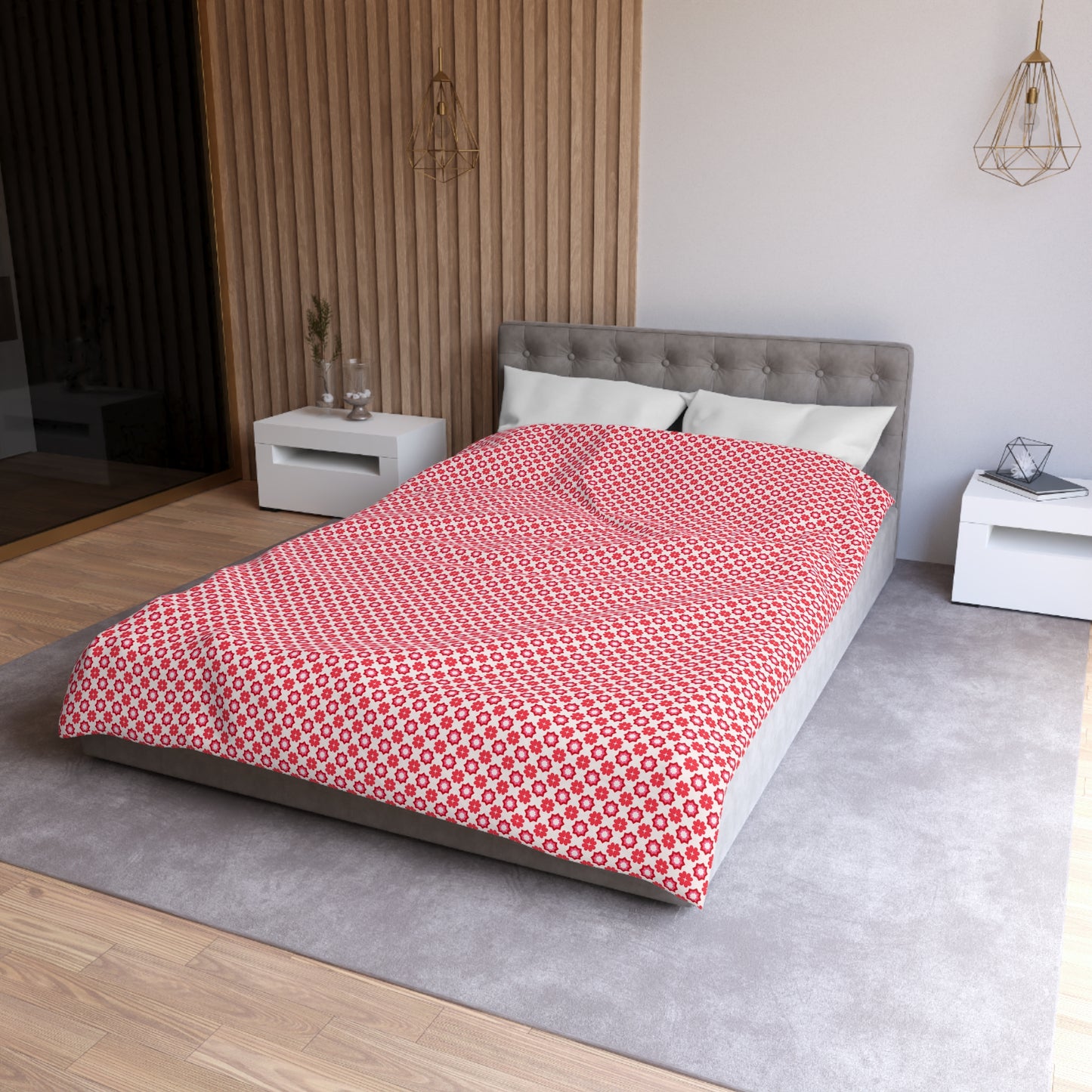 Scarlet Star Garden Microfiber Duvet Cover