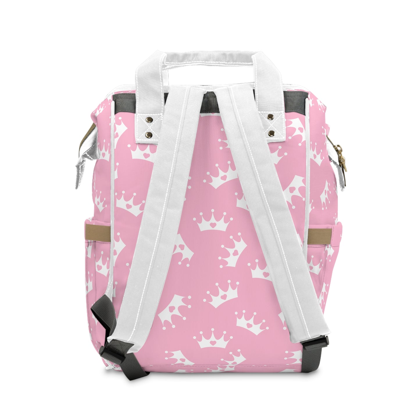 Personalized Princess Diaper Backpack – Pink Crown Baby Bag (Custom Name)