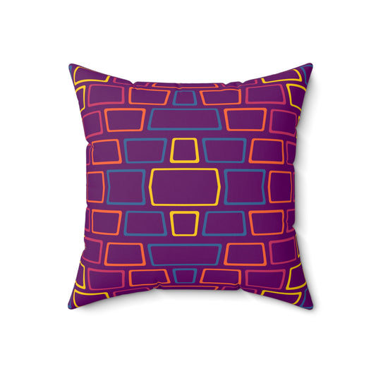 Purple Brick Wall Throw Pillow