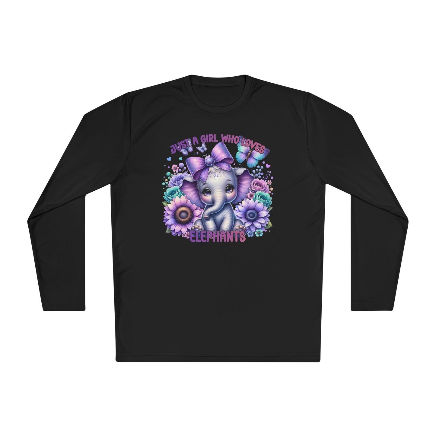 Just A Girl Who Loves Elephants Unisex Lightweight Long Sleeve Tee