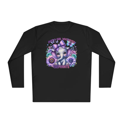 Just A Girl Who Loves Elephants Unisex Lightweight Long Sleeve Tee