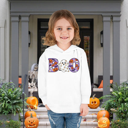 Cute Floral Boo w/Ghost Toddler Hoodie