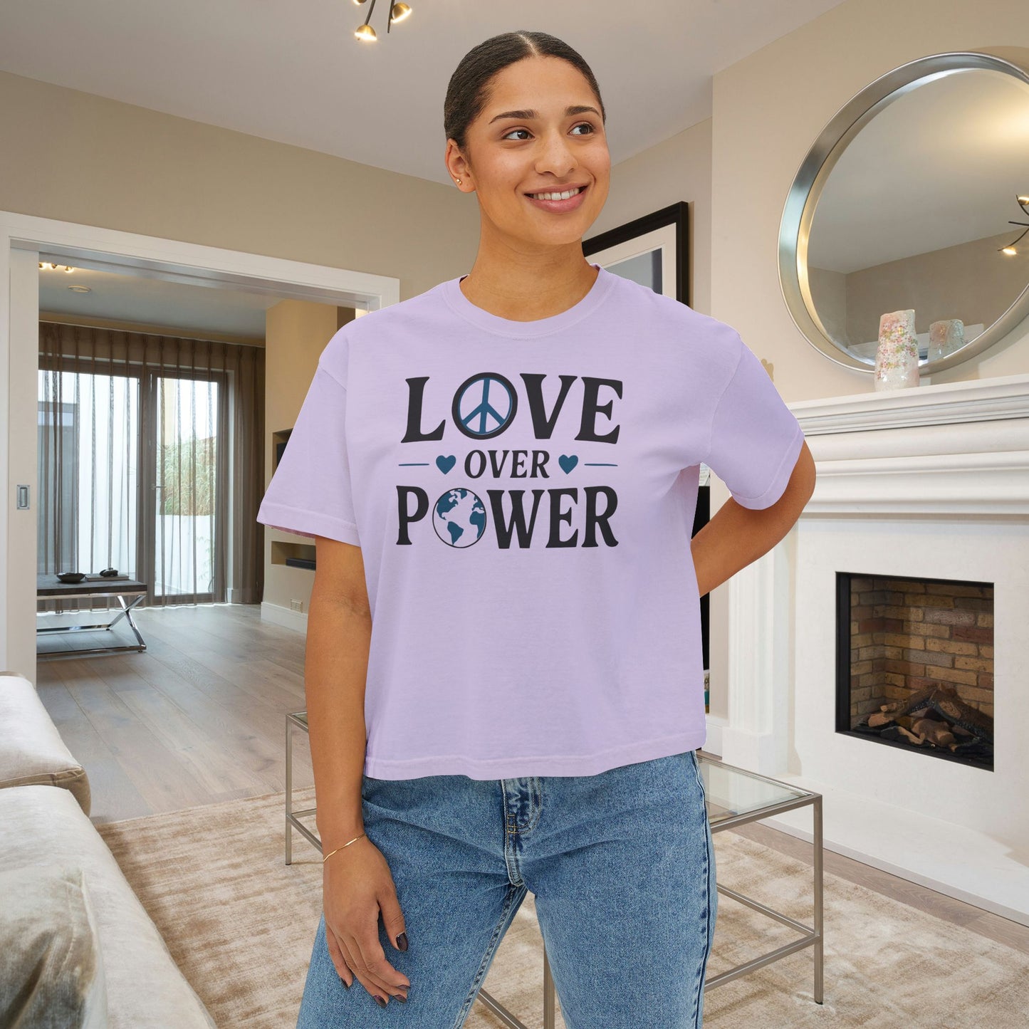 Love Over Power Women's Boxy Tee