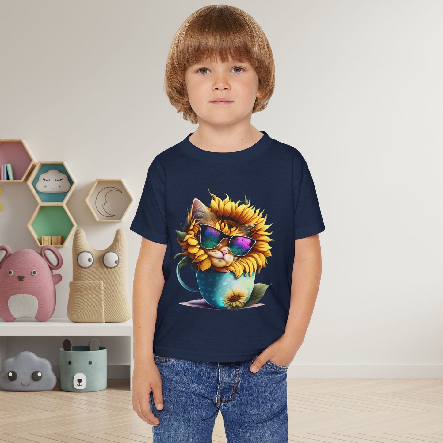 Cute Colorful Kitten 1 Heavy Cotton™ Toddler T-shirt