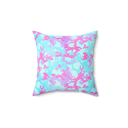 Cotton Candy Camo Throw Pillow