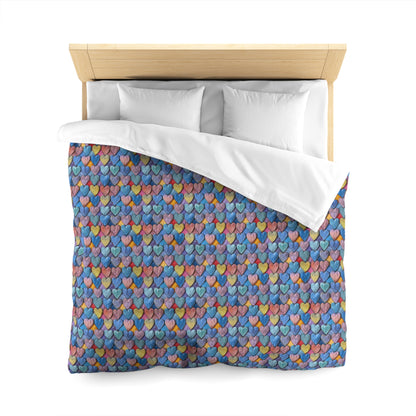Color Pop Leather Hearts Microfiber Duvet Cover
