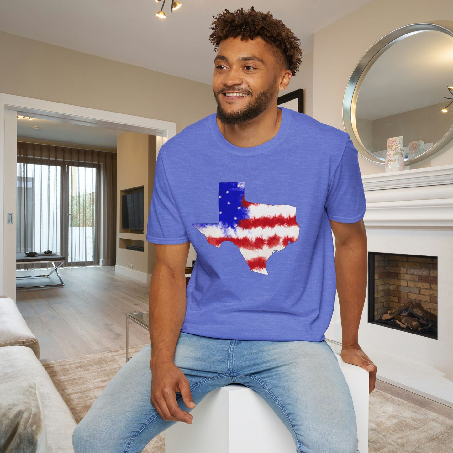 Texas American Tie Dye Flag Adult T-shirt