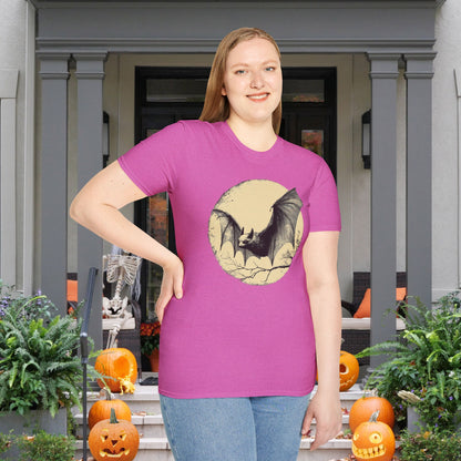 Bat Over Moon 2 Adult T-shirt