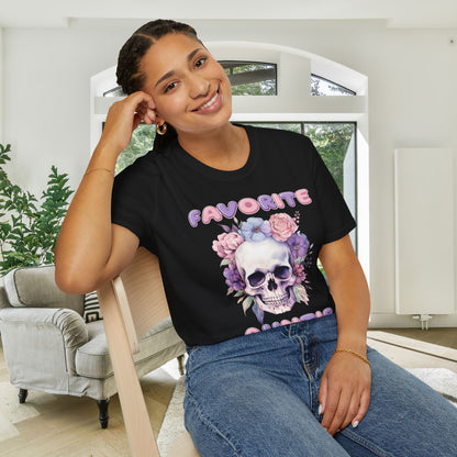 Favorite Auntie Skull Purple/Pink Adult T-shirt