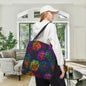 Neon Whisper Blooms Canvas Tote Bag