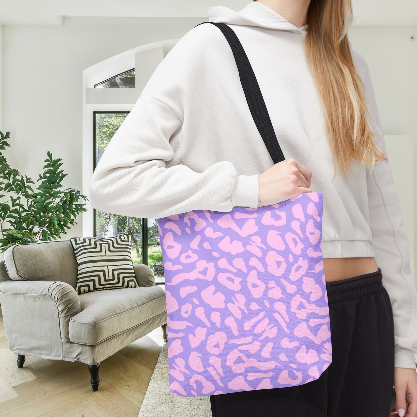 Cotton Candy Cheetah Print Canvas Tote Bag